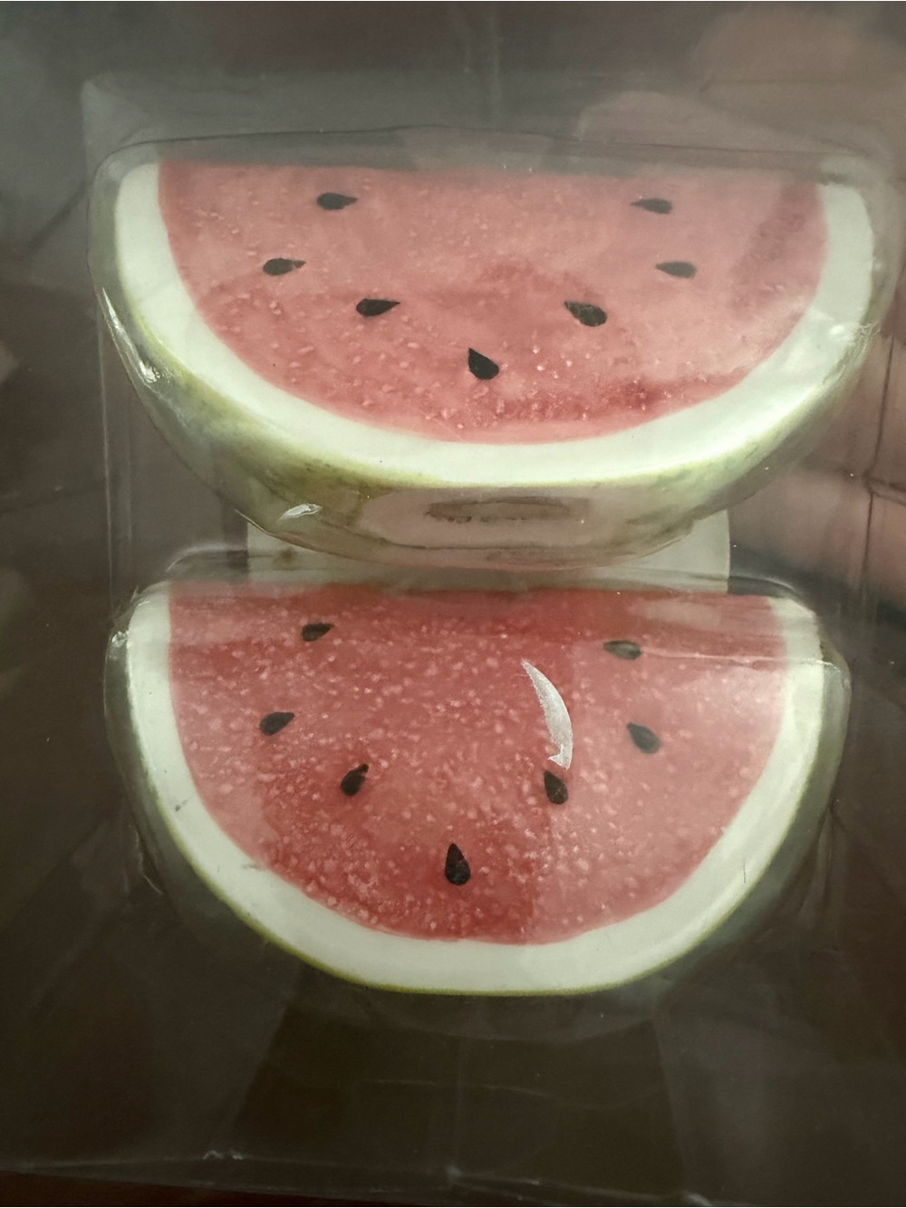 NWT Watermelon Slice Ceramic Salt & Pepper Shakers Pink Green Y2K Vtg summer